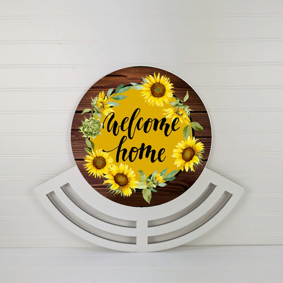 Welcome Home sunflower Wreath Rail