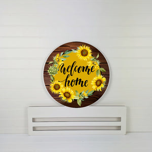 Welcome Home sunflower Wreath Rail