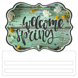 Green Wood Welcome Spring Benelux Wreath Sign, Wreath Rail