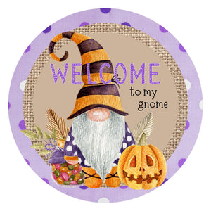 Welcome to my gnome wreath sign