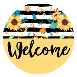 Welcome Yellow Sunflower - Wreath Sign