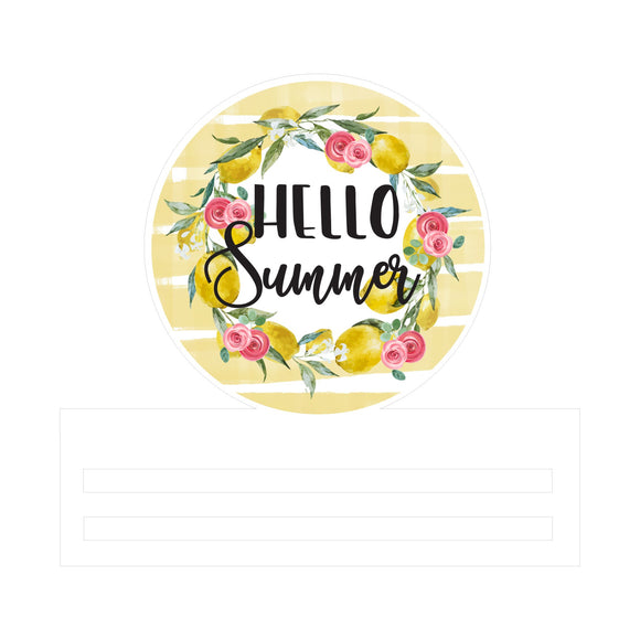 Hello Summer Lemons printed wreath rail