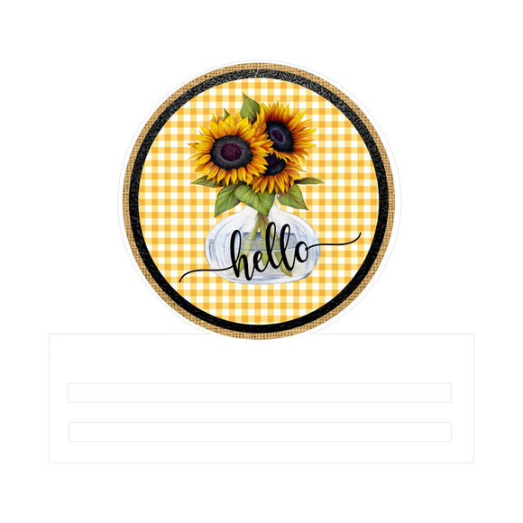 Hello Sunflower printed wreath rail