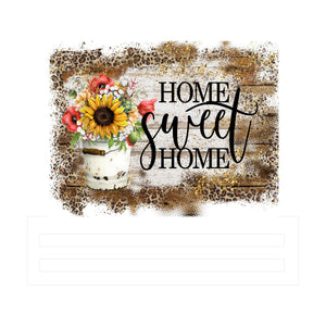 Home Sweet Home rectangle printed wreath rail