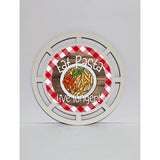 Eat Pasta, Live Longer wreath sign, wreath rail, wreath base