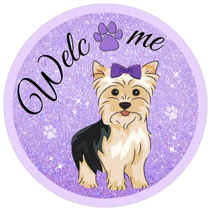 Welcome Yorkie - Wreath Sign